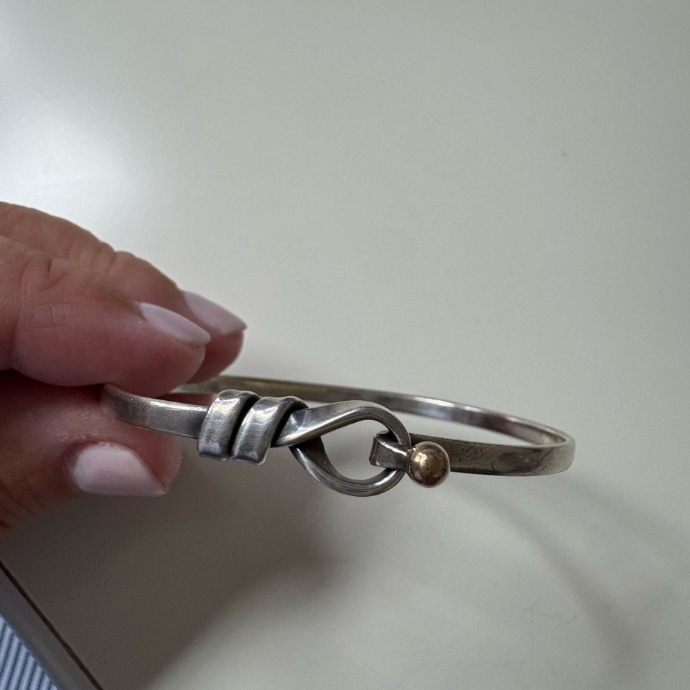 Tiffany Silver and Gold Tone Bangle Bracelet